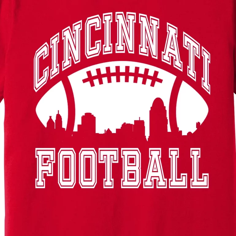 Cincinnati Football City Skyline Premium T-Shirt