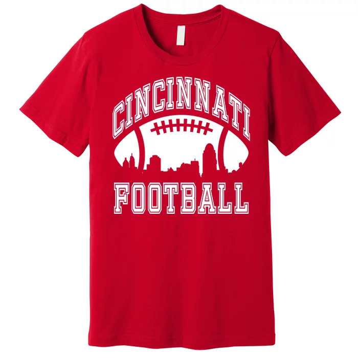 Cincinnati Football City Skyline Premium T-Shirt