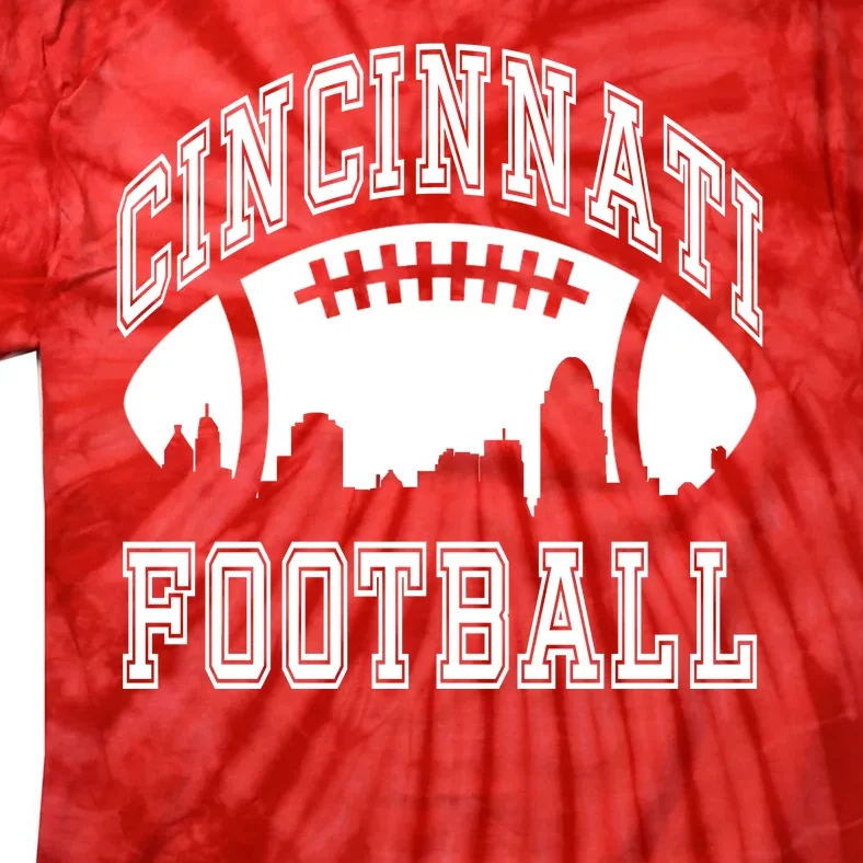 Cincinnati Football City Skyline Tie-Dye T-Shirt