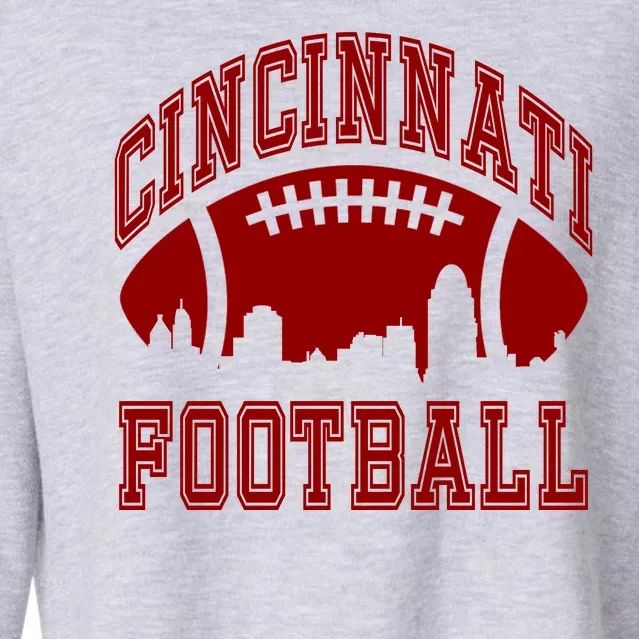 Cincinnati Football City Skyline Cropped Pullover Crew