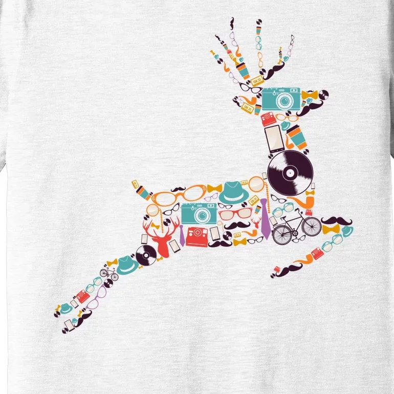 Cool Festive Christmas Gifts Pattern Reindeer Premium T-Shirt