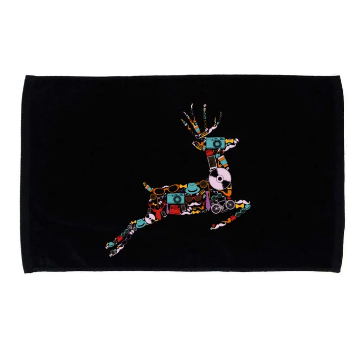 Cool Festive Christmas Gifts Pattern Reindeer Microfiber Hand Towel