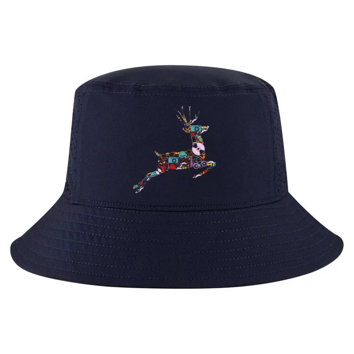 Cool Festive Christmas Gifts Pattern Reindeer Cool Comfort Performance Bucket Hat