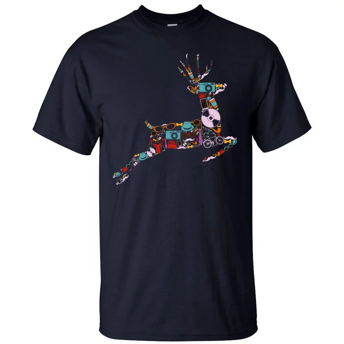 Cool Festive Christmas Gifts Pattern Reindeer Tall T-Shirt