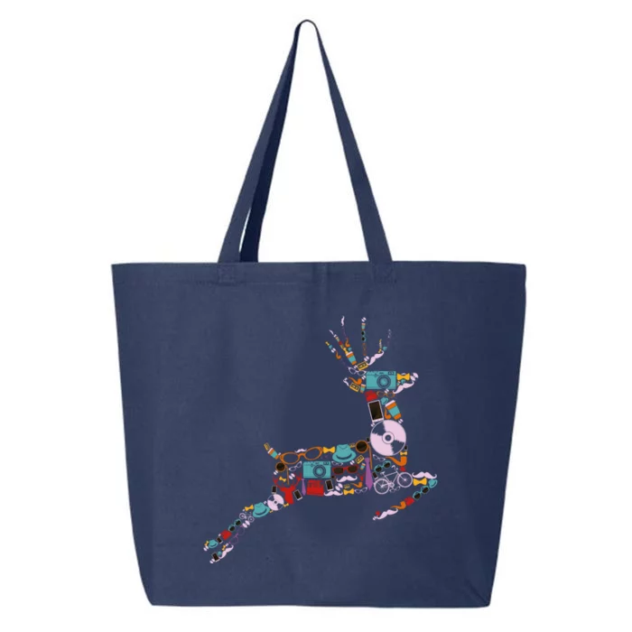 Cool Festive Christmas Gifts Pattern Reindeer 25L Jumbo Tote