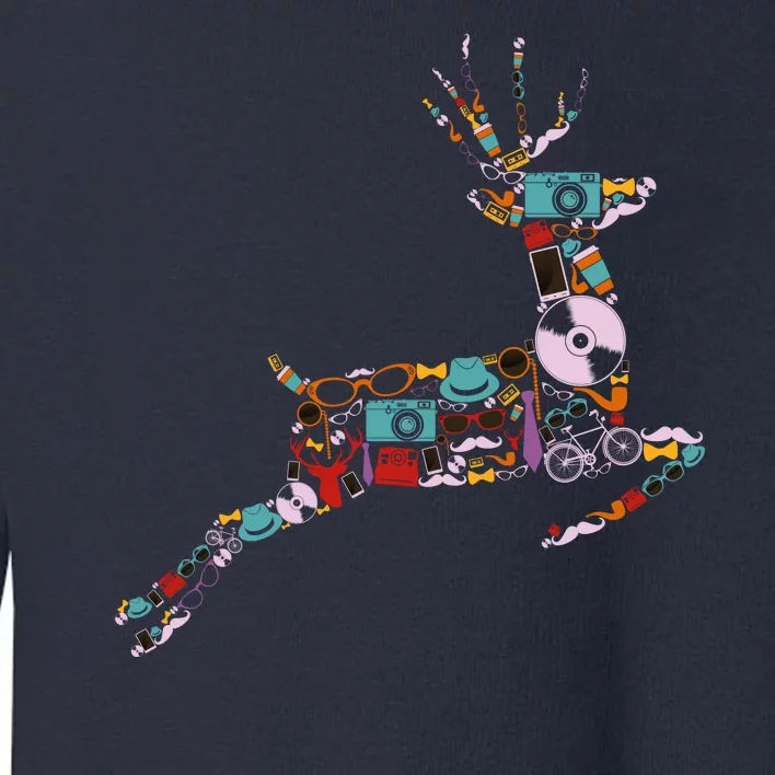 Cool Festive Christmas Gifts Pattern Reindeer Toddler Sweatshirt