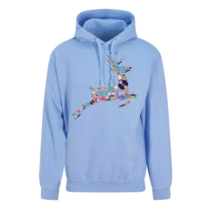 Cool Festive Christmas Gifts Pattern Reindeer Unisex Surf Hoodie