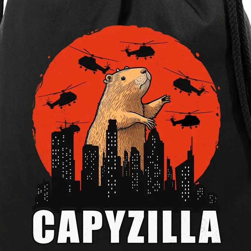 Capybara Funny Capybara Rodent Capyzilla Funny Drawstring Bag