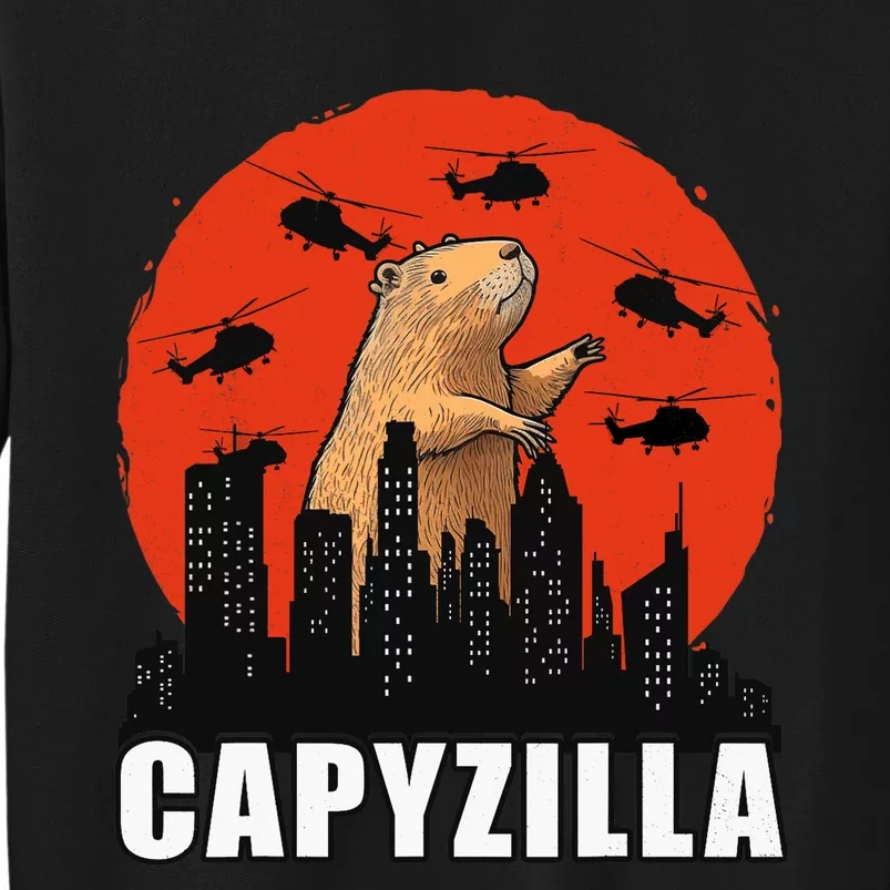 Capybara Funny Capybara Rodent Capyzilla Funny Tall Sweatshirt