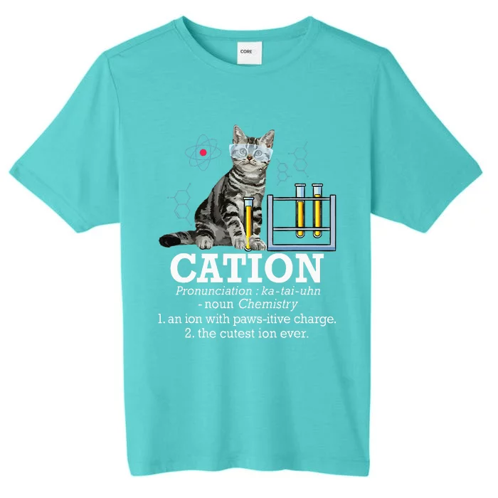 Cation Funny Chemistry Humor Science Teacher Cat Pun ChromaSoft Performance T-Shirt