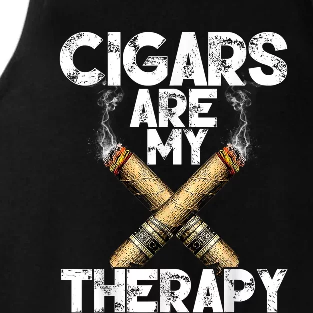 Cool Funny Cigar For Men Cigars Are My Therapy Ladies Tri-Blend Wicking Tank