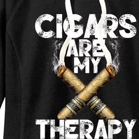 Cool Funny Cigar For Men Cigars Are My Therapy Women's Fleece Hoodie