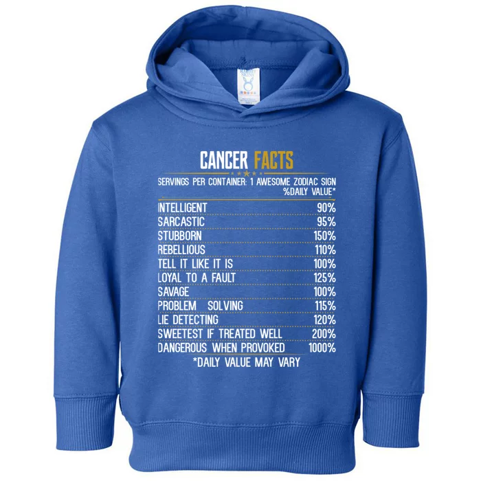 Cancer Facts Cancer Zodiac Sign Birthday Horoscope Gift Toddler Hoodie