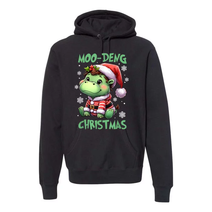 Chrismats Family Cute Hippo Baby Pigmy Moodeng Xmas Gift Premium Hoodie