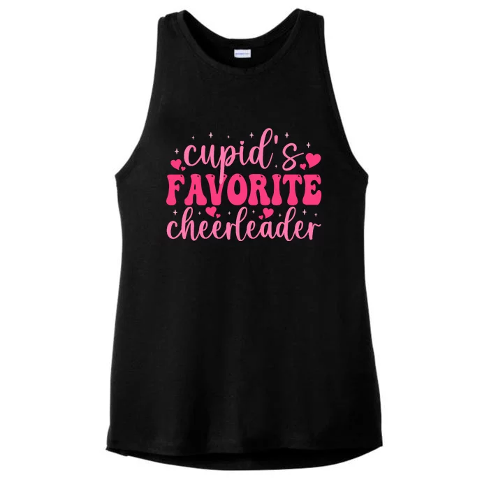 Cupids Favorite Cheerleader Valentine Day Love Cheer Wo Ladies Tri-Blend Wicking Tank