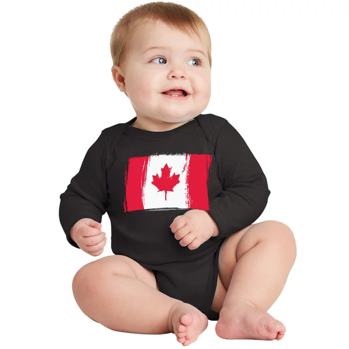 Canadian Flag Canada Flag Canada Lover Baby Long Sleeve Bodysuit