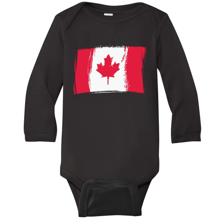 Canadian Flag Canada Flag Canada Lover Baby Long Sleeve Bodysuit