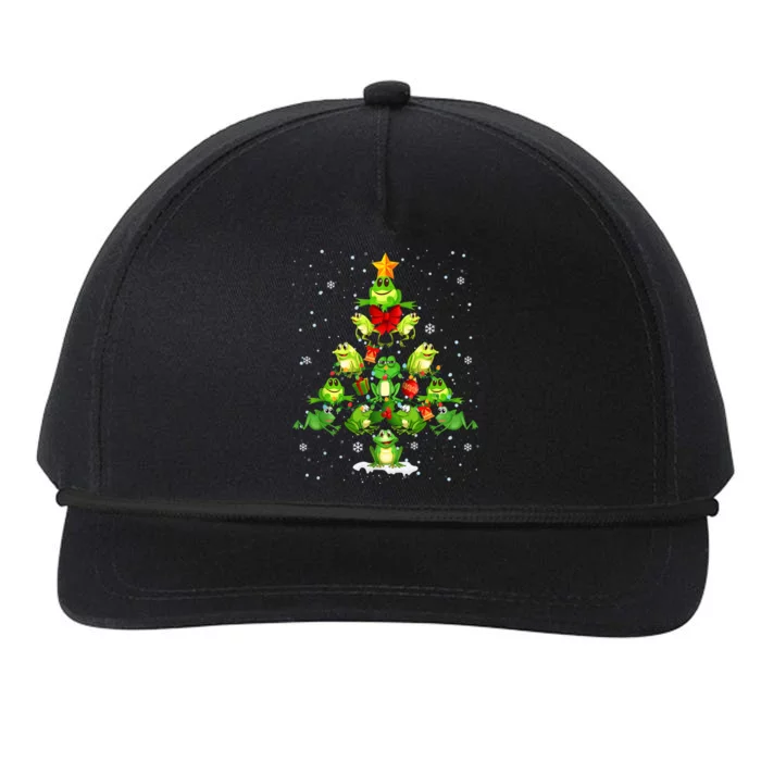 Cute Frog Christmas Tree Gift Decor Perfect For Xmas Tree Snapback Five-Panel Rope Hat