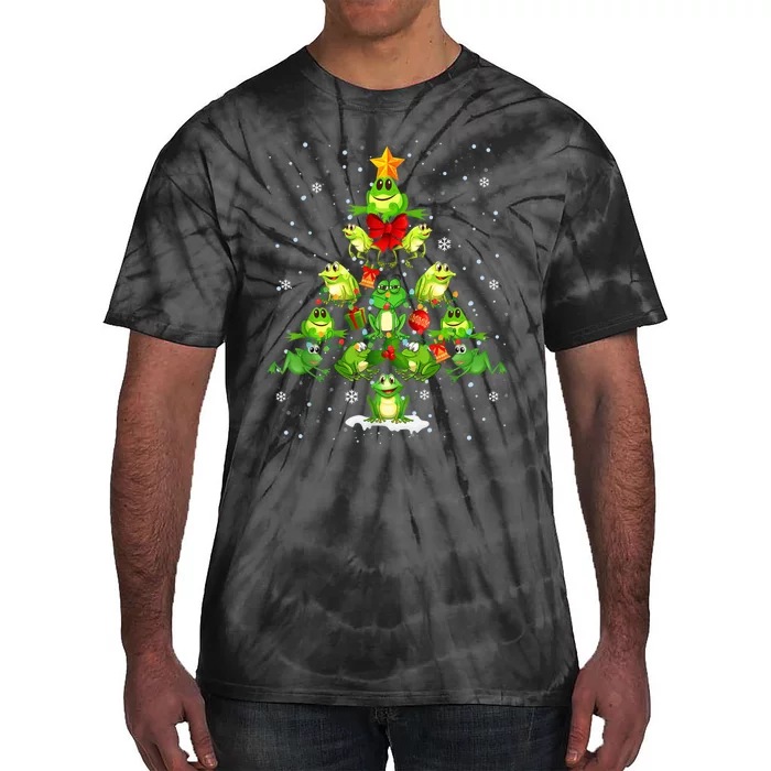 Cute Frog Christmas Tree Gift Decor Perfect For Xmas Tree Tie-Dye T-Shirt