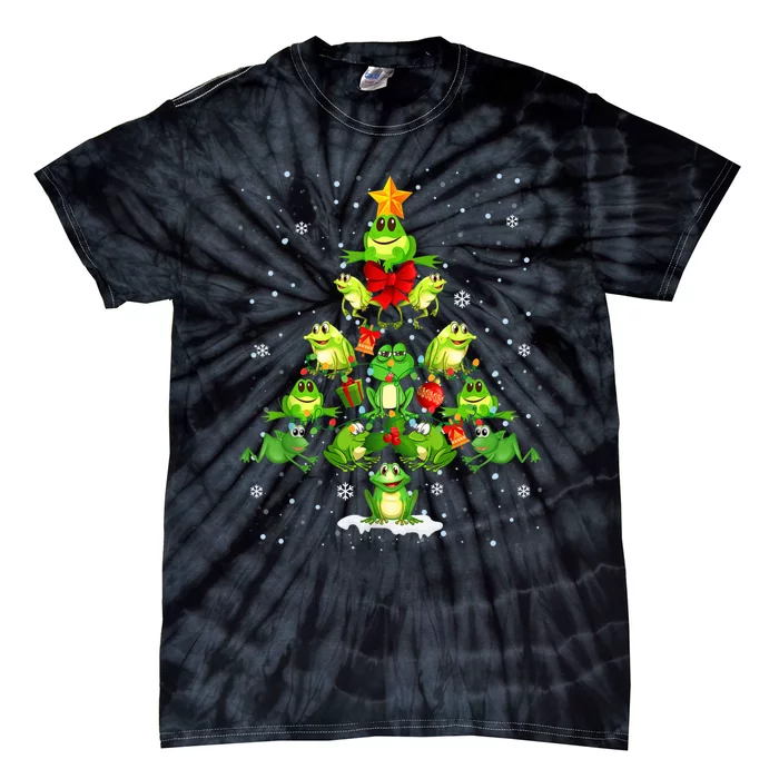 Cute Frog Christmas Tree Gift Decor Perfect For Xmas Tree Tie-Dye T-Shirt