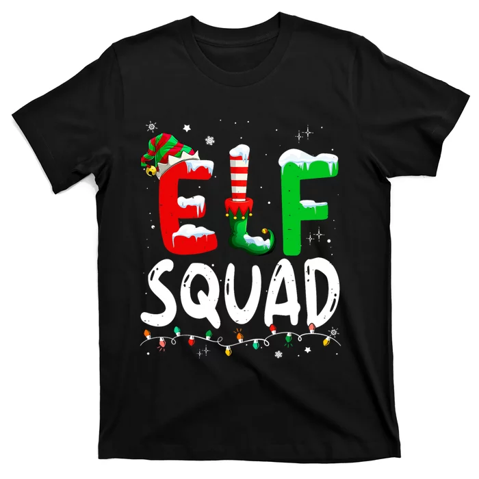 Cute Family Christmas Matching Pajamas Xmas Elf Squad T-Shirt