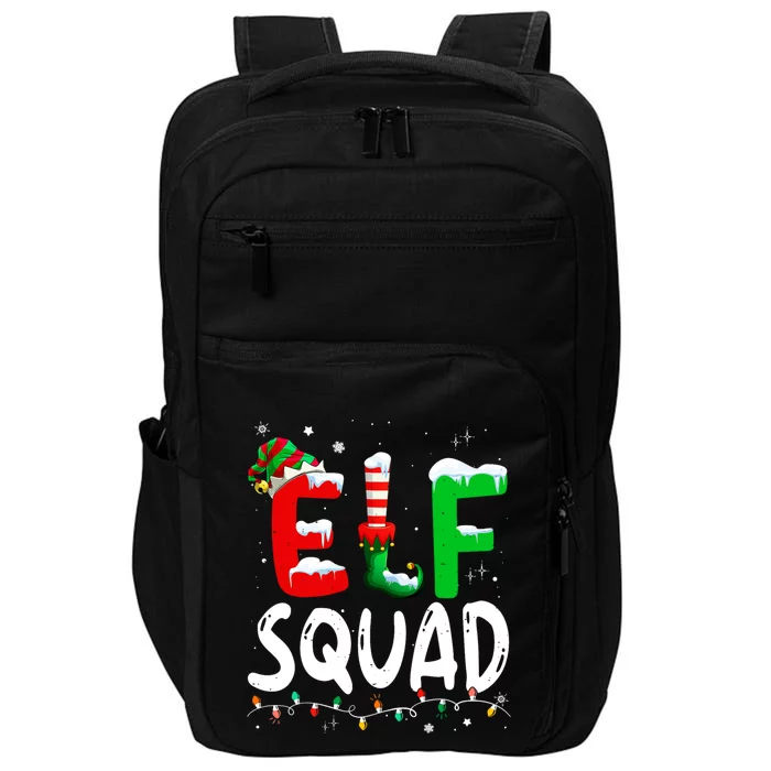 Cute Family Christmas Matching Pajamas Xmas Elf Squad Impact Tech Backpack