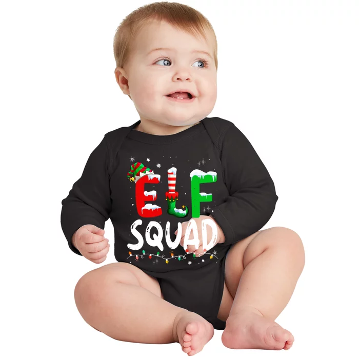 Cute Family Christmas Matching Pajamas Xmas Elf Squad Baby Long Sleeve Bodysuit