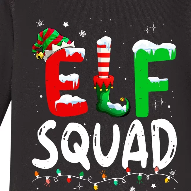 Cute Family Christmas Matching Pajamas Xmas Elf Squad Baby Long Sleeve Bodysuit