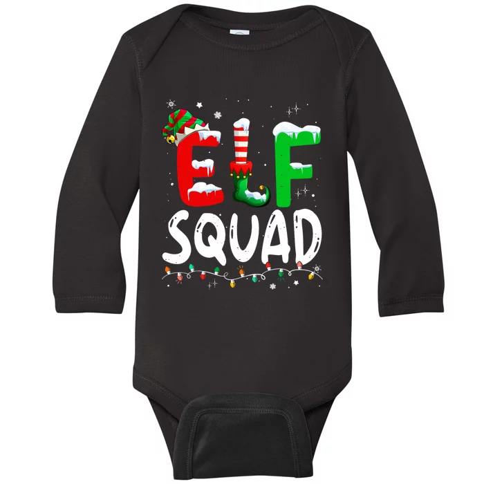 Cute Family Christmas Matching Pajamas Xmas Elf Squad Baby Long Sleeve Bodysuit