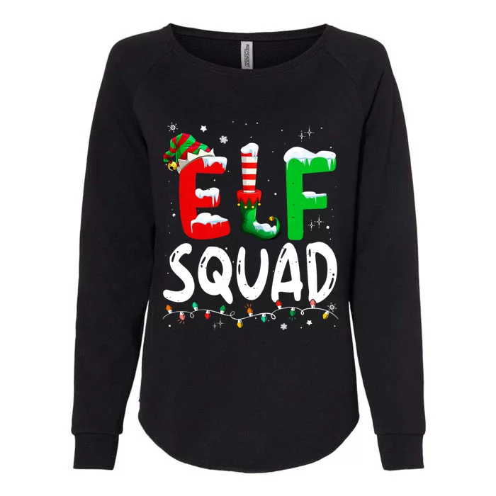 Cute Family Christmas Matching Pajamas Xmas Elf Squad Womens California Wash Sweatshirt