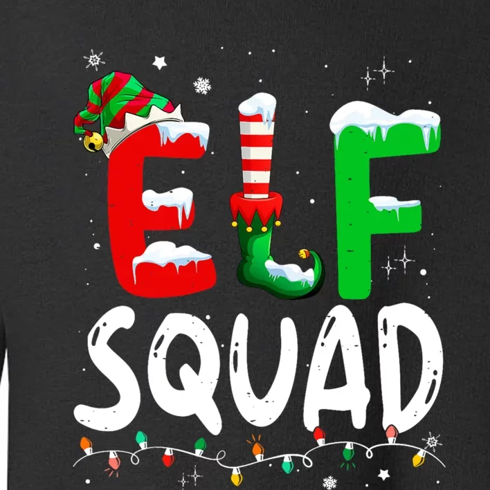 Cute Family Christmas Matching Pajamas Xmas Elf Squad Toddler Sweatshirt