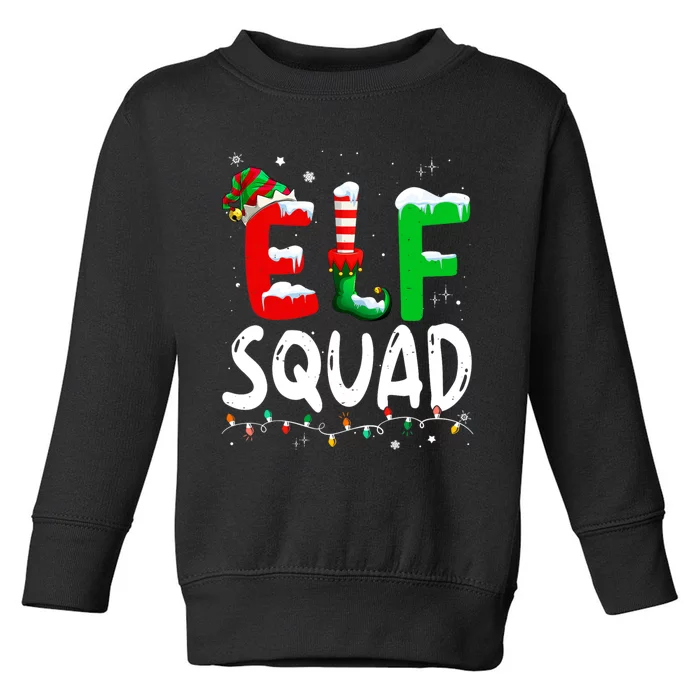 Cute Family Christmas Matching Pajamas Xmas Elf Squad Toddler Sweatshirt