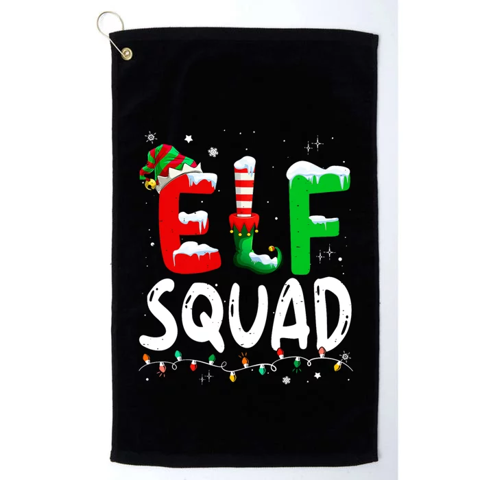 Cute Family Christmas Matching Pajamas Xmas Elf Squad Platinum Collection Golf Towel