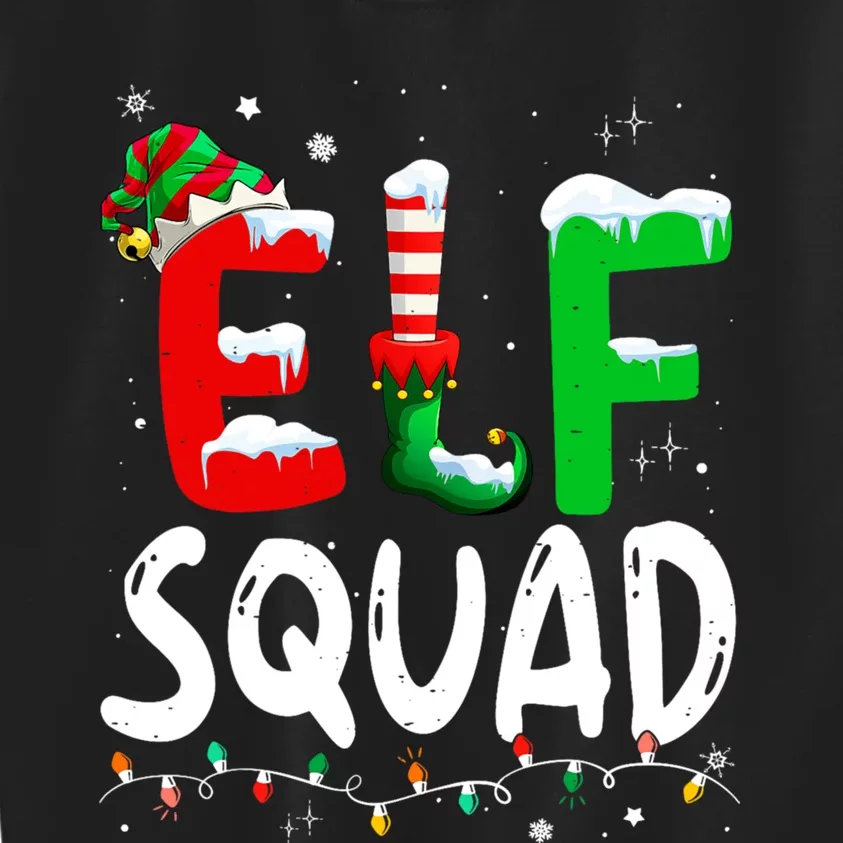 Cute Family Christmas Matching Pajamas Xmas Elf Squad Kids Sweatshirt