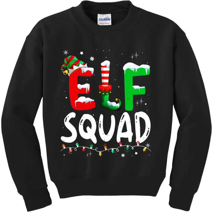 Cute Family Christmas Matching Pajamas Xmas Elf Squad Kids Sweatshirt