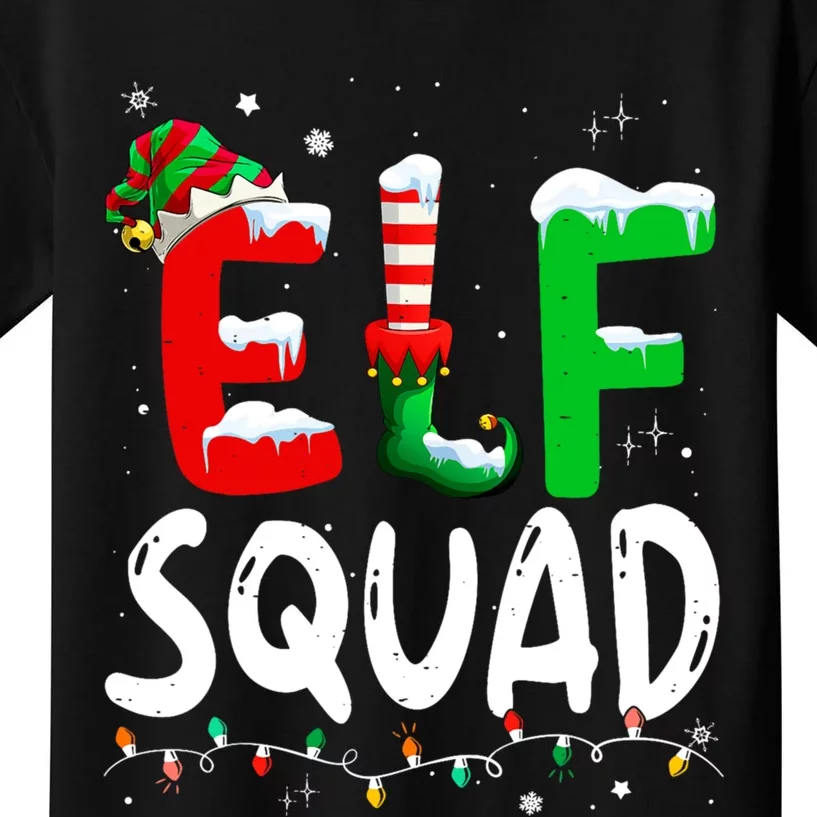 Cute Family Christmas Matching Pajamas Xmas Elf Squad Kids T-Shirt