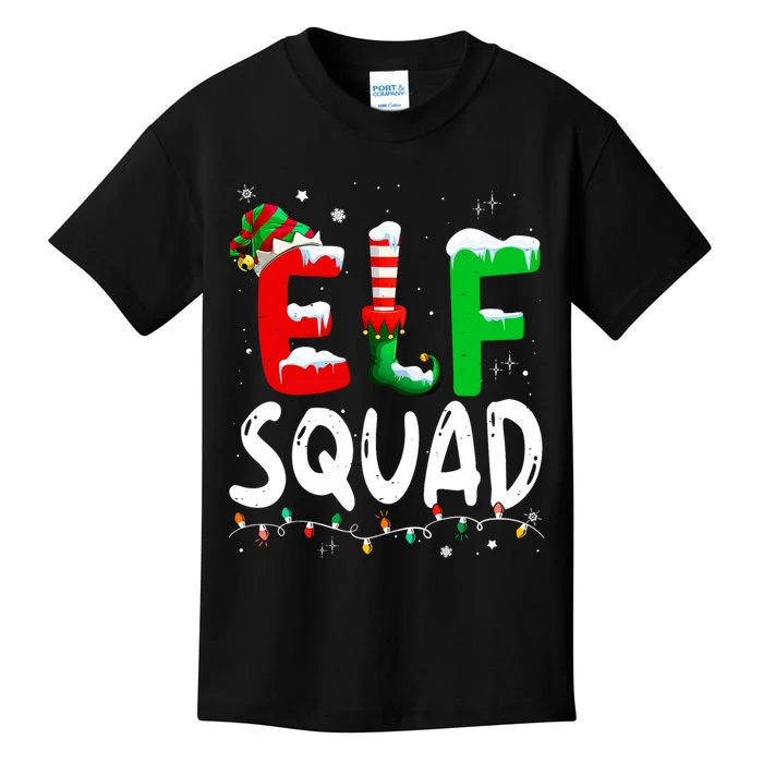 Cute Family Christmas Matching Pajamas Xmas Elf Squad Kids T-Shirt