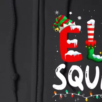 Cute Family Christmas Matching Pajamas Xmas Elf Squad Full Zip Hoodie