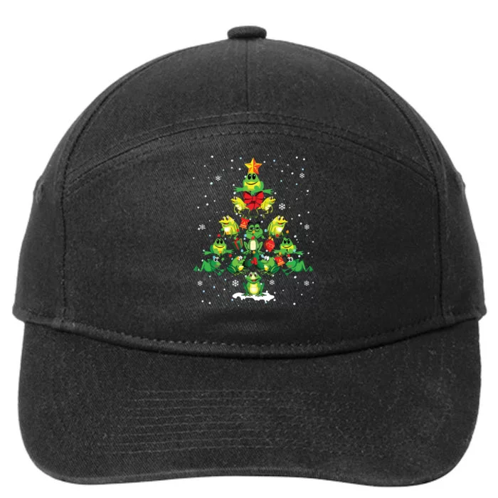 Cute Frog Christmas Tree Gift Decor Xmas Tree 7-Panel Snapback Hat