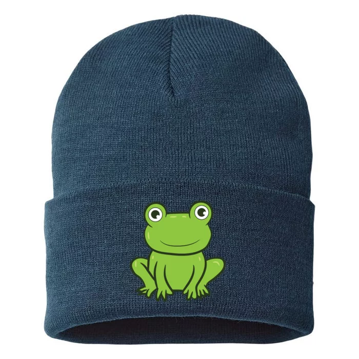 Cool Frog Costume Cute Frog Animal Funny Frog Lover Gift Sustainable Knit Beanie