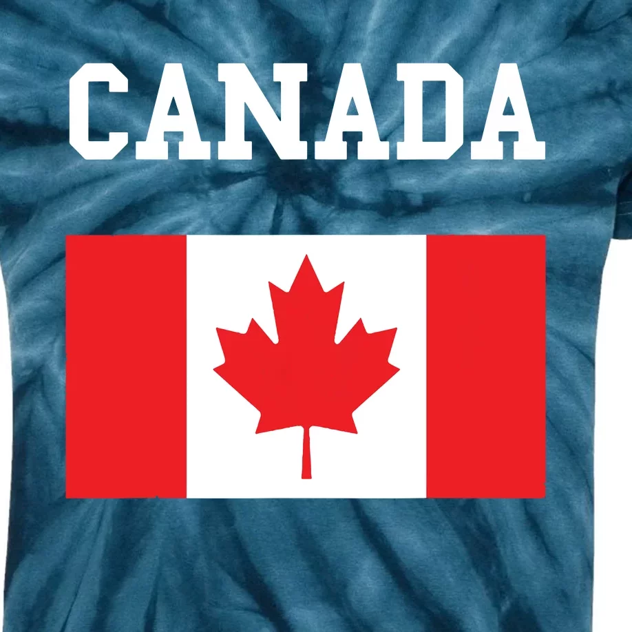 Canada Flag Canadian Flag Canadian Roots Maple Leaf Kids Tie-Dye T-Shirt