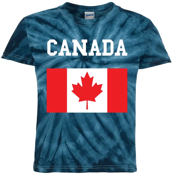 Canada Flag Canadian Flag Canadian Roots Maple Leaf Kids Tie-Dye T-Shirt