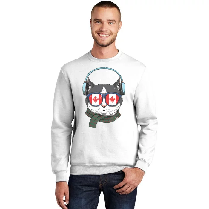 Canada Flag Canadian Cat Sunglasses Funny Sweatshirt