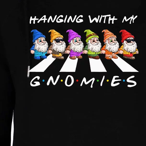 Crosswalk Funny Christmas Hanging With My Gnomies Friend Womens Funnel Neck Pullover Hood