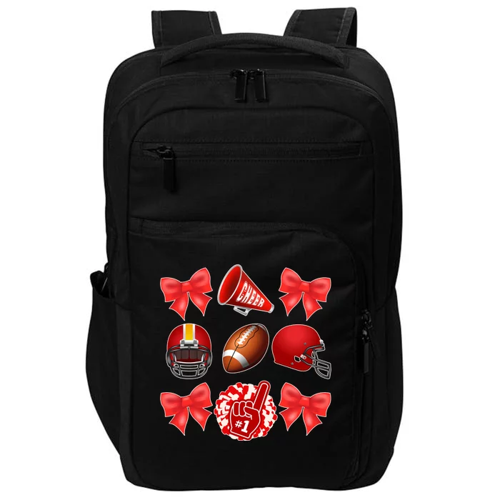 Cute Football Cheer Fan Lover Coquette style Impact Tech Backpack