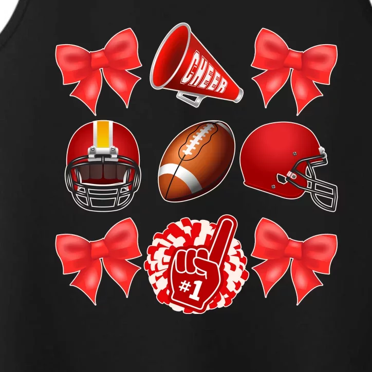 Cute Football Cheer Fan Lover Coquette style Performance Tank