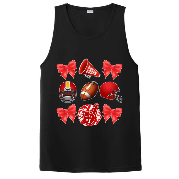 Cute Football Cheer Fan Lover Coquette style Performance Tank