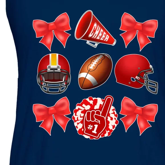 Cute Football Cheer Fan Lover Coquette style Ladies Essential Flowy Tank