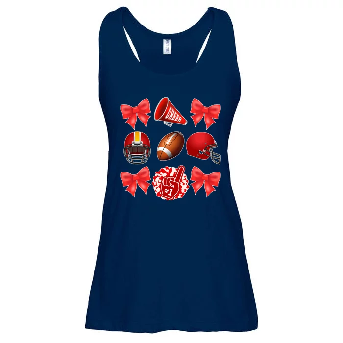 Cute Football Cheer Fan Lover Coquette style Ladies Essential Flowy Tank