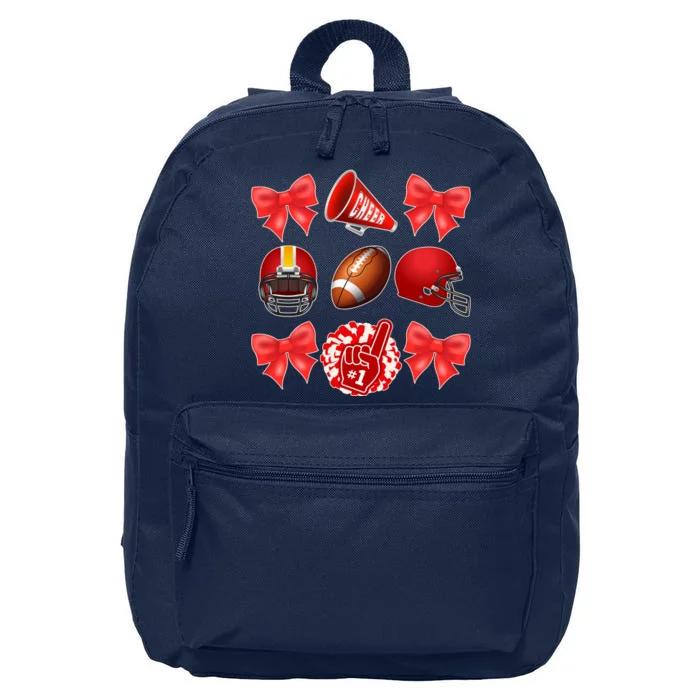 Cute Football Cheer Fan Lover Coquette style 16 in Basic Backpack